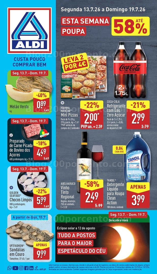Antevisão Folheto ALDI Promoções de 13 a 19 julho